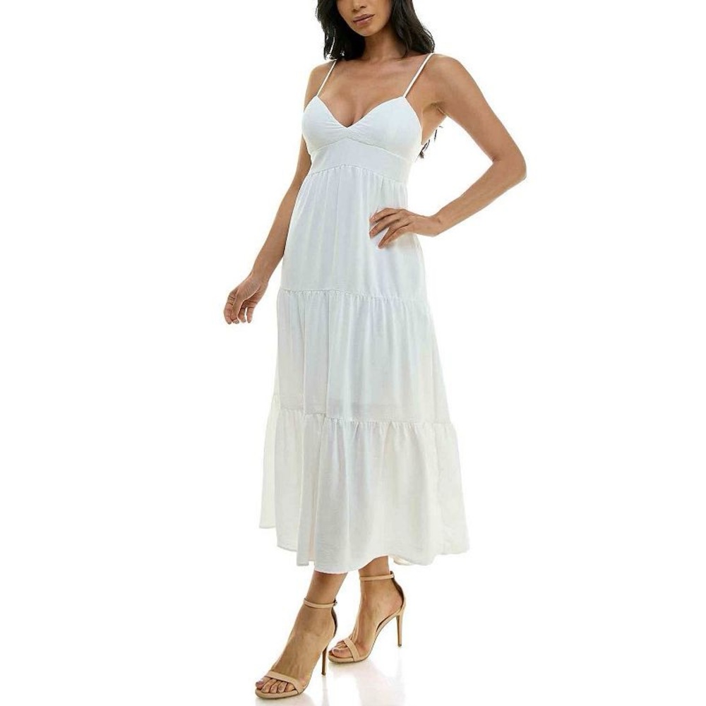 Elegant White Spaghetti Strap Dress